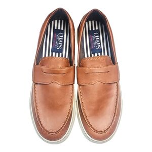 Chaps Men's Brown Leather Slip-On Loafers (NWOT)